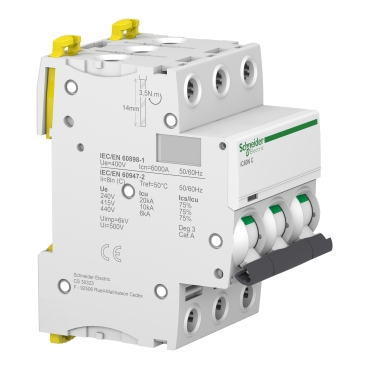 Ảnh của MCB Schneider A9F74363 3P 63A 6kA