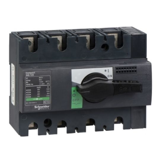28911 - Cầu Dao Cắt Tải Compact INS125 4P 125A tay vặn ngắn