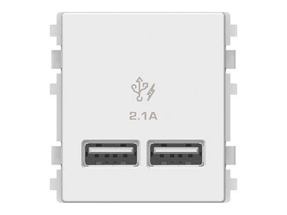 Ảnh của 8432USB_WE - Hạt Ổ Cắm USB 2 Port 2.1A Màu Trắng