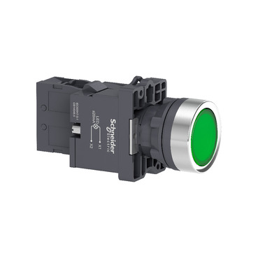 Ảnh của Nút Nhấn Schneider có đèn 220VAC 1 NO Xanh Lá