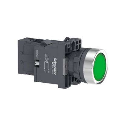 Ảnh của Nút Nhấn Schneider có đèn 220VAC 1 NO Xanh Lá