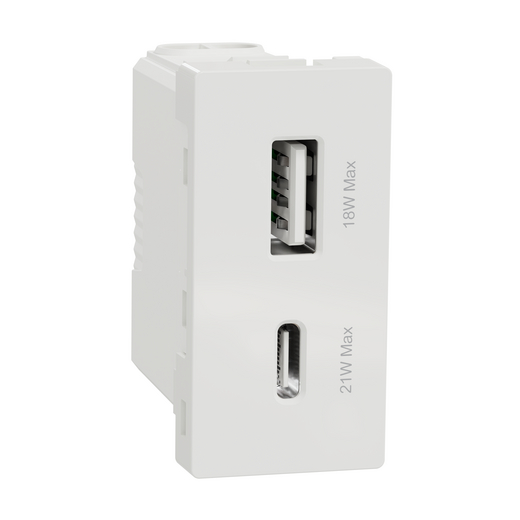 Ảnh của Ổ USB type A + C Schneider M3TS_USB2_WE Màu Trắng