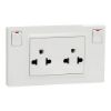 Ảnh của Bộ Ổ Cắm Đôi 3 Chấu Có Công Tắc An Toàn Schneider M3TS_SIS_WE Màu Trắng
