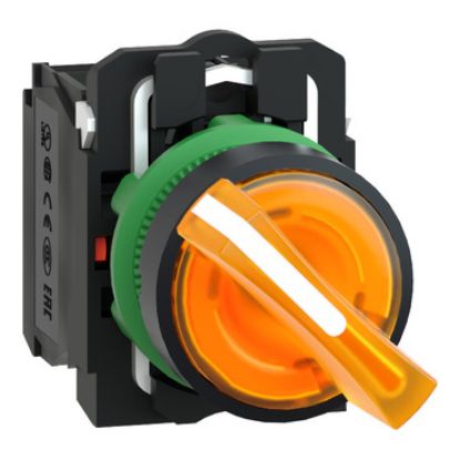 Ảnh của Công Tắc 2 Vị Trí Schneider XB5AK125M5 1NO+1NC có đèn Cam 230V