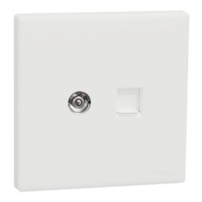 Ảnh của Ổ cắm Tivi và ô mạng Cat6e Schneider KBN32TV6_WE